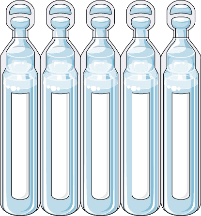 Single dose eye drop containers. After surgery, use the prescribed drops according to your team’s individual instructions.